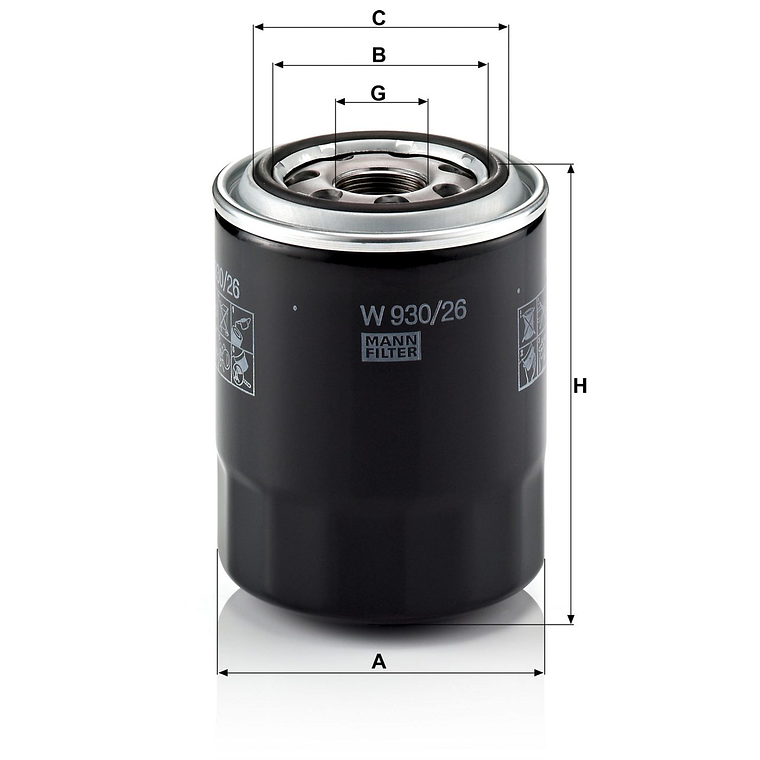 Filtro De Aceite Mann W 930/26 Kia Frontier Hyundai H100 2