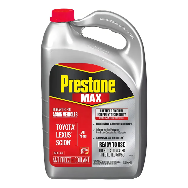 Refrigerante Prestone Asian Red Antifreeze/coolant 50/50 3.8 Litros 1