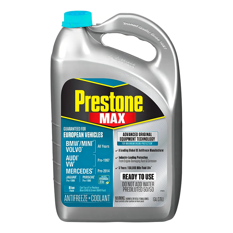 Prestone Antifreeze Coolant 50/50 European Teal Turquesa Azul 1
