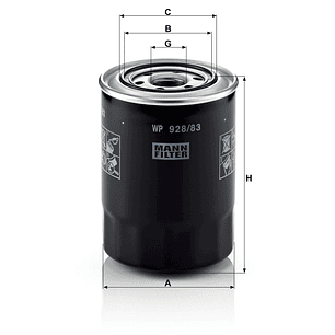 Filtro De Aceite Mann Wp 928/83 Para Hyundai Mitsubishi