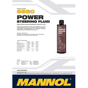 Liquido Hidraulico Sintetico Mannol 450ml Multivehiculo