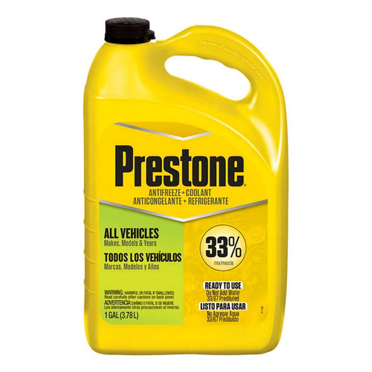 Refrigerante + Anticongelante Prestone 33% 1gl Verde 1