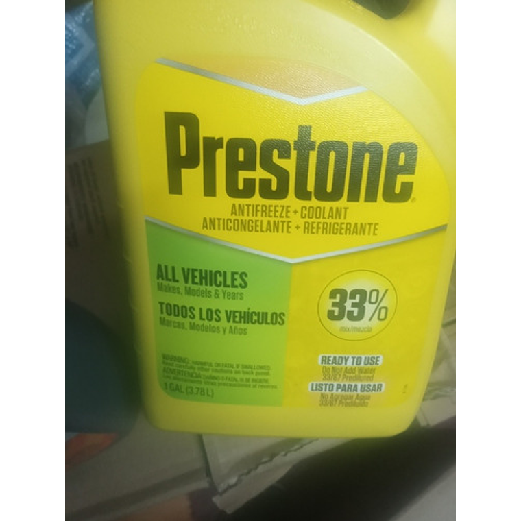 Refrigerante + Anticongelante Prestone 33% 1gl Verde 2
