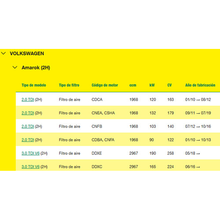 Filtro De Aire Mann C 31003/1 Para Volkswagen Amarok 3