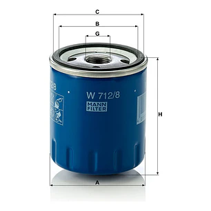 Filtro De Aceite Mann W 712/8 Para Citroen Y Peugeot(varios)