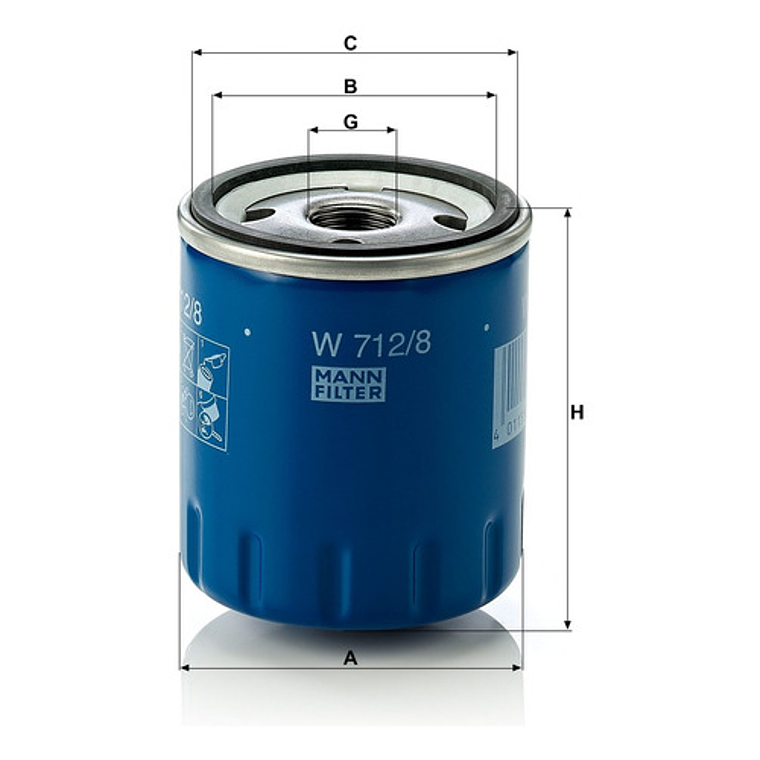 Filtro De Aceite Mann W 712/8 Para Citroen Y Peugeot(varios) 2