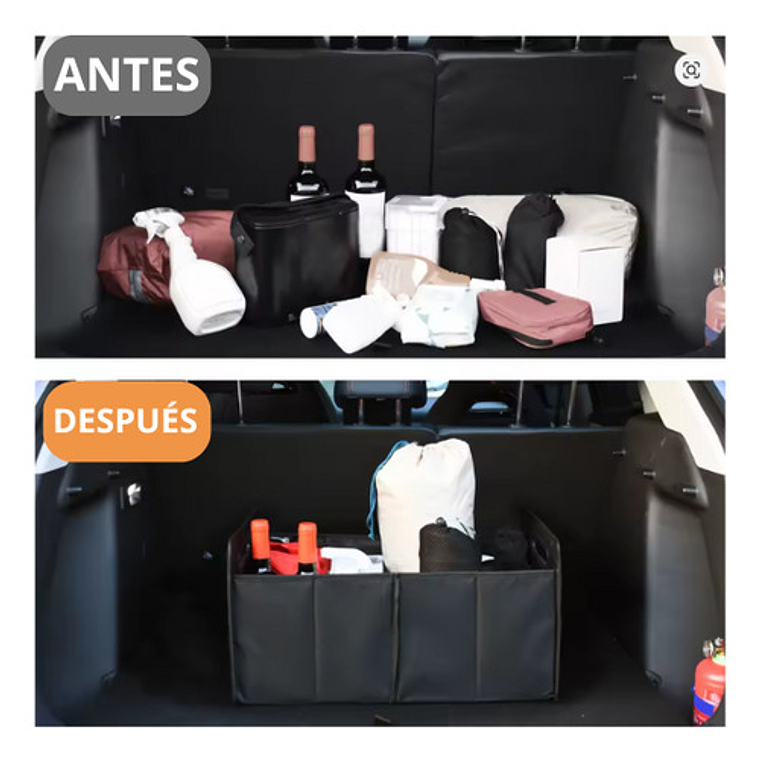 Organizador Plegable Para Maleta De Auto 52 Litros Plegable Negro 4