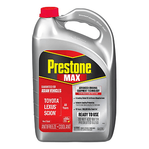 Refrigerante Prestone MAX Vehículos Asiaticos 50/50 Rojo 3.78 Lt