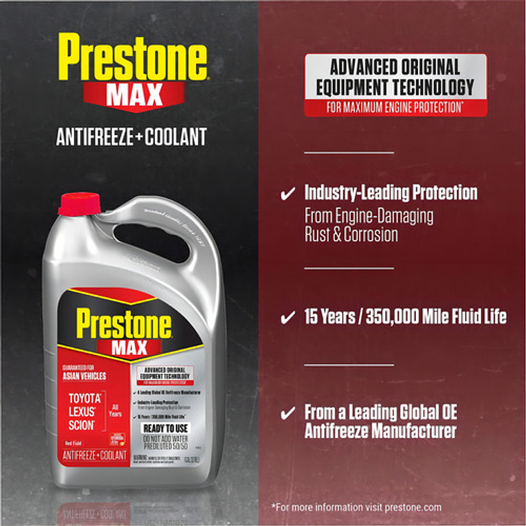 Refrigerante Prestone Asian Red Antifreeze/coolant 50/50 1gl Rojo 3