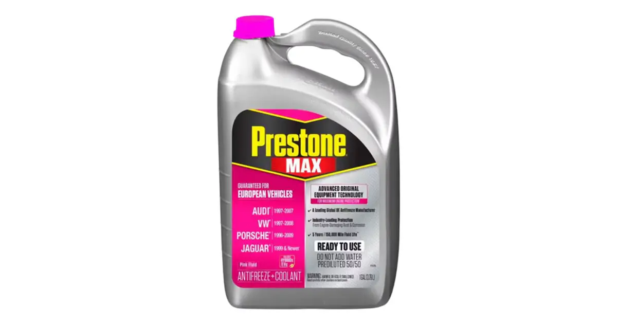 Prestone MAX Vehículos Europeos 50/50 Rosado 3.75 Litros