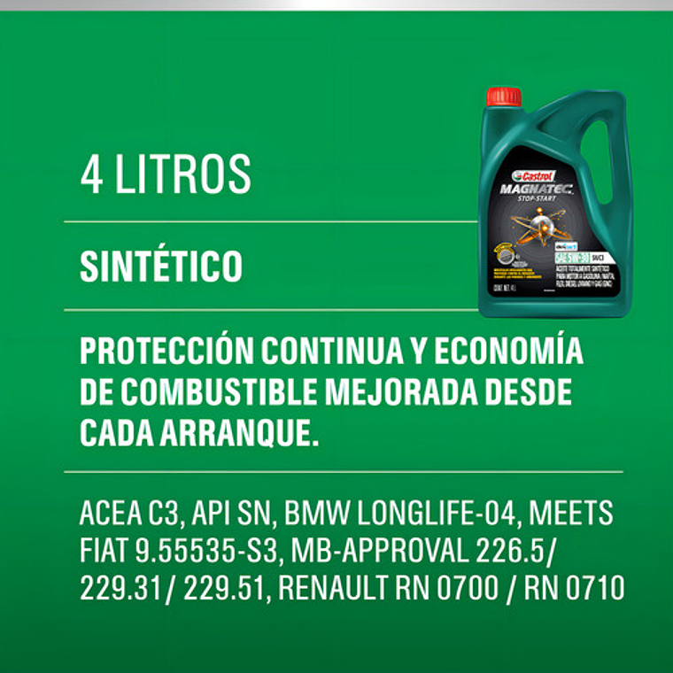 Aceite Para Motor Castrol Sintético 5w-30 Para Auto/camioneta De 1 Unidad X 4l 2