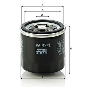 Filtro De Aceite Mann W 67/1 Para Kia Nissan Subaru Samsung