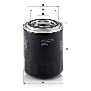 Filtro De Aceite Mann W 930/26 Kia Frontier Hyundai H100