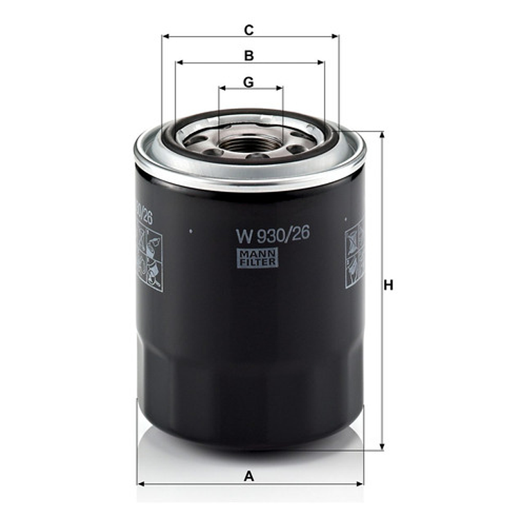 Filtro De Aceite Mann W 930/26 Kia Frontier Hyundai H100 2