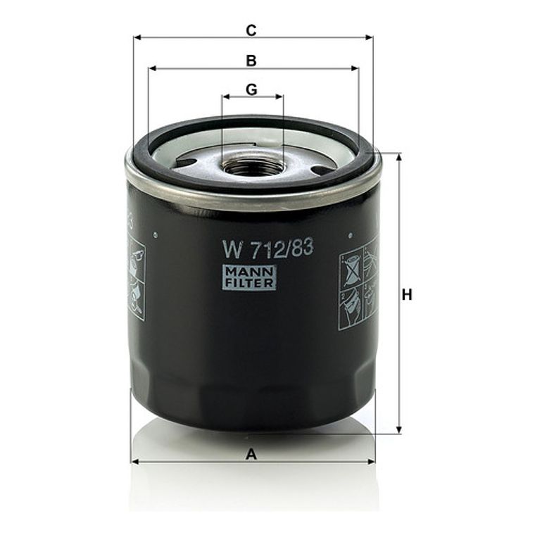 Filtro De Aceite Mann 712/83 Exceed Jetour Kaiyi 2