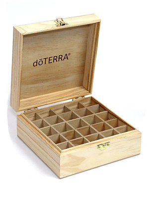 Caja de Madera con Logo Doterra para aceites esenciales
