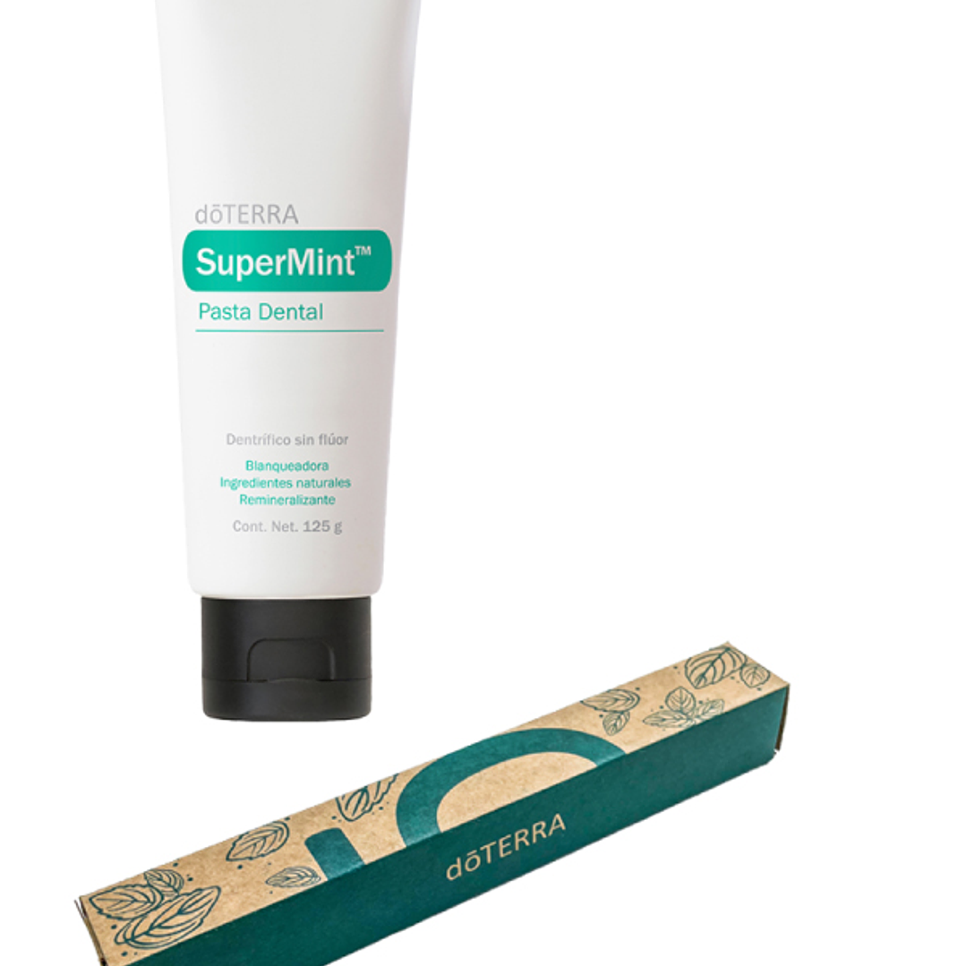Pasta de dientes doTerra Supermint + Cepillo de dientes | Vive Esencial 1
