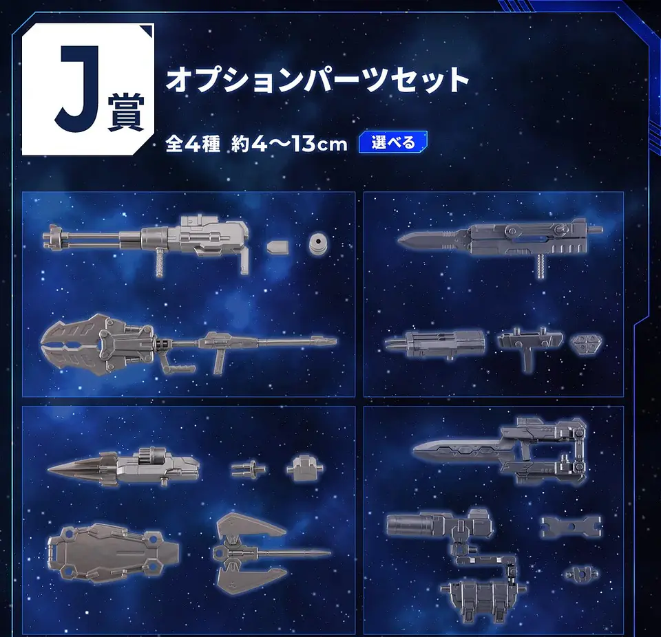 Gundam Piezas opcionales Ichiban Kuji J Gunpla 2024 1