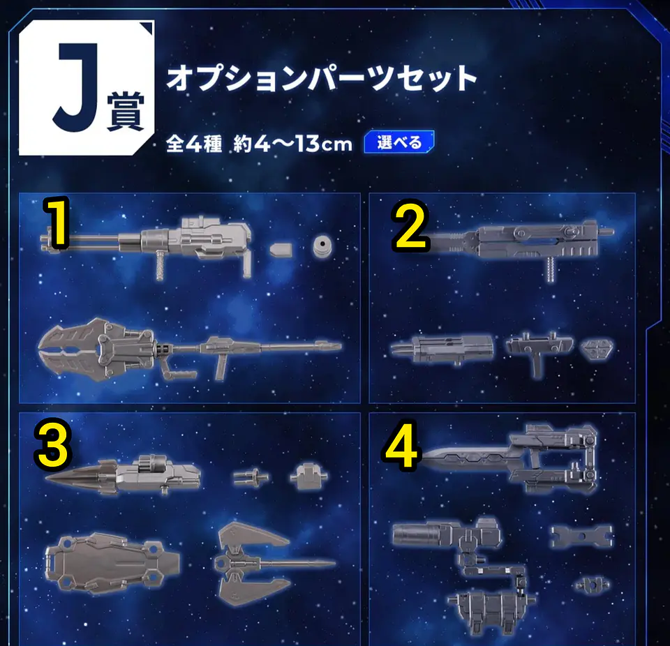 Gundam Piezas opcionales Ichiban Kuji J Gunpla 2024 4