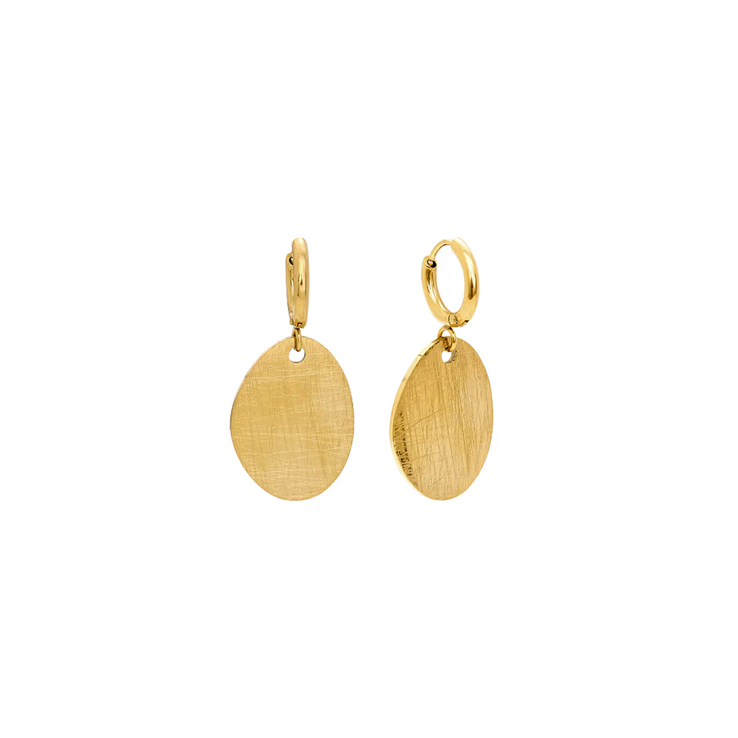Brincos de Argola com Pendente Dourado Mate 1