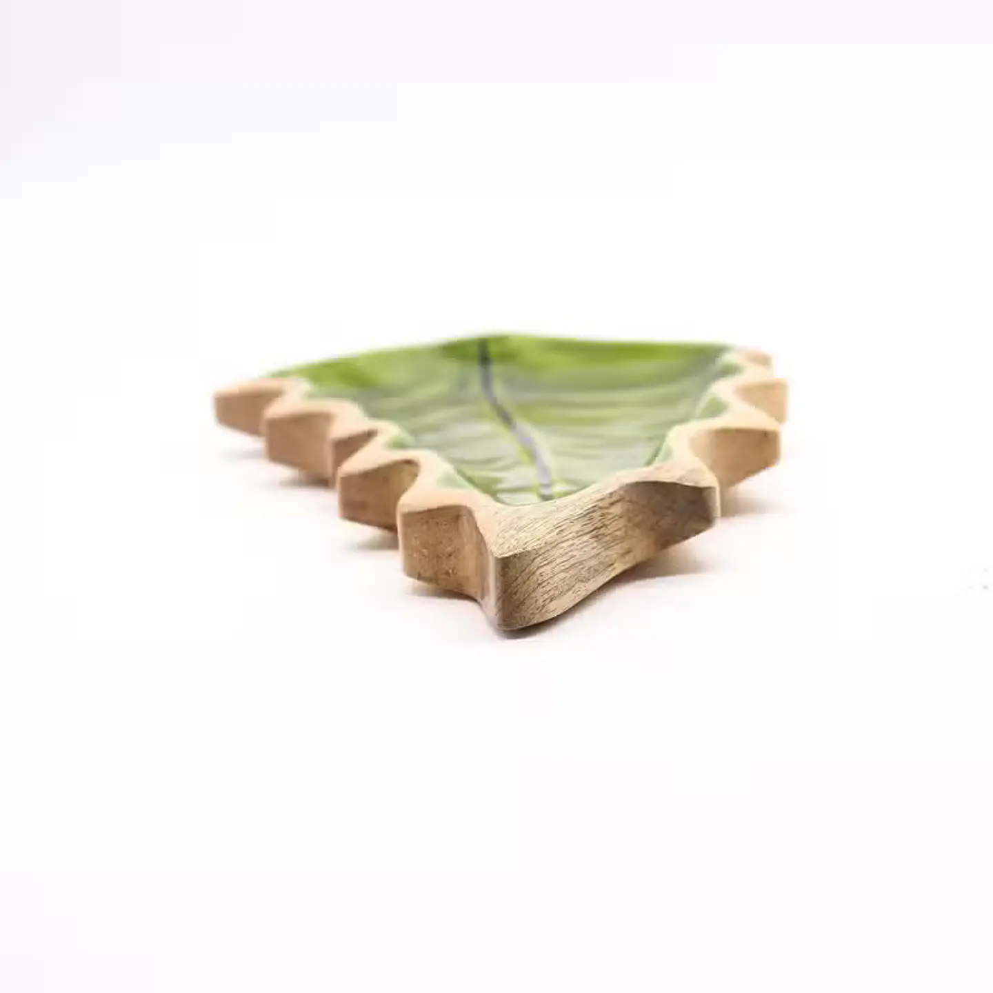 Bandeja de Madeira com Esmalte Folha — 33 × 17 cm 2