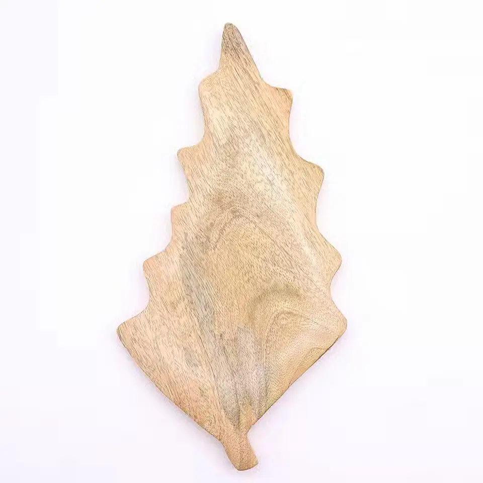 Bandeja de Madeira com Esmalte Folha — 33 × 17 cm 5
