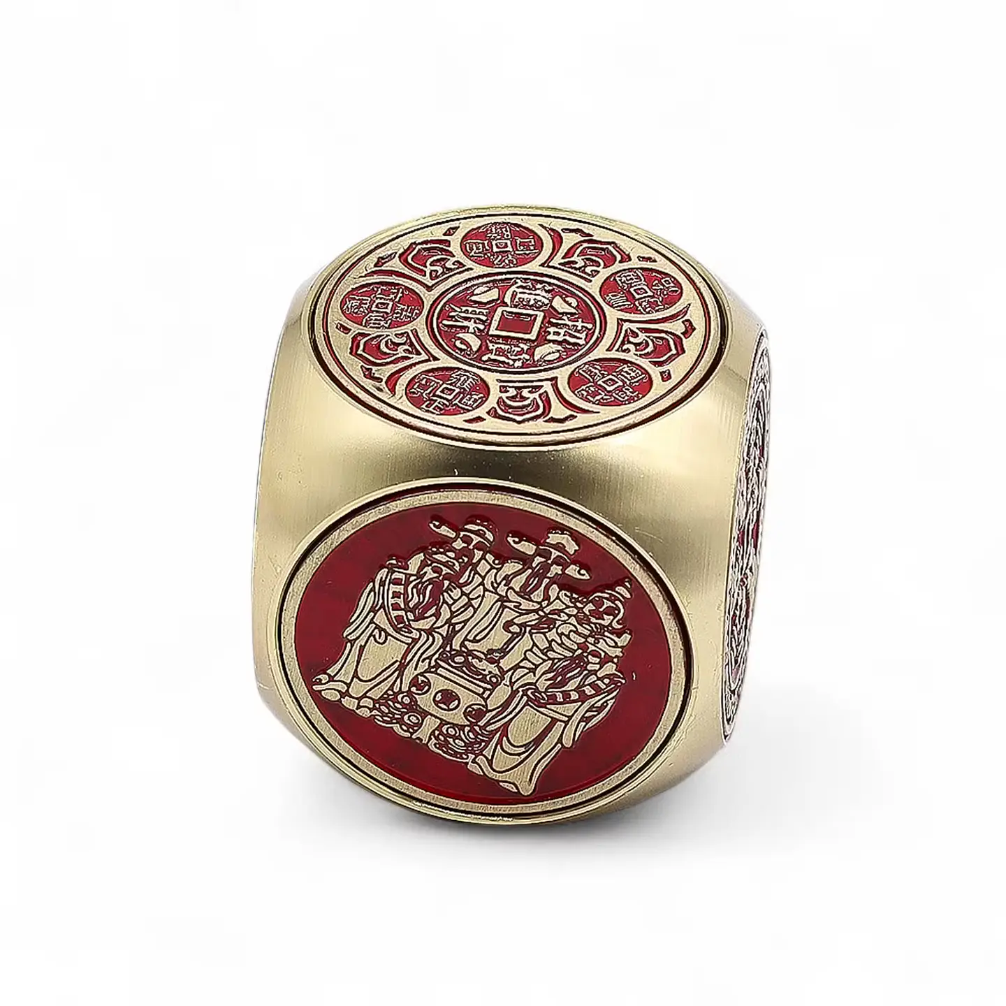 Dado Feng Shui da Prosperidade — Vermelho & Latão 1