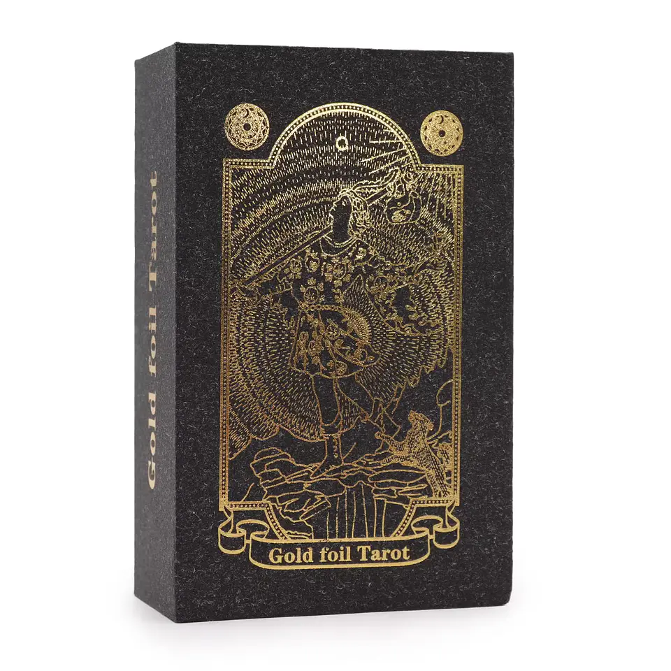 Cartas de Tarot com Folha de Ouro e Livro — Caixa de Presente 2