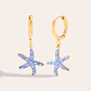 Brincos de Argola com Estrela-do-Mar Azul - Thumbnail 3