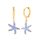 Brincos de Argola com Estrela-do-Mar Azul - Thumbnail 1