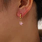 Brincos de Argola com Flor Rosa - thumbnail 2