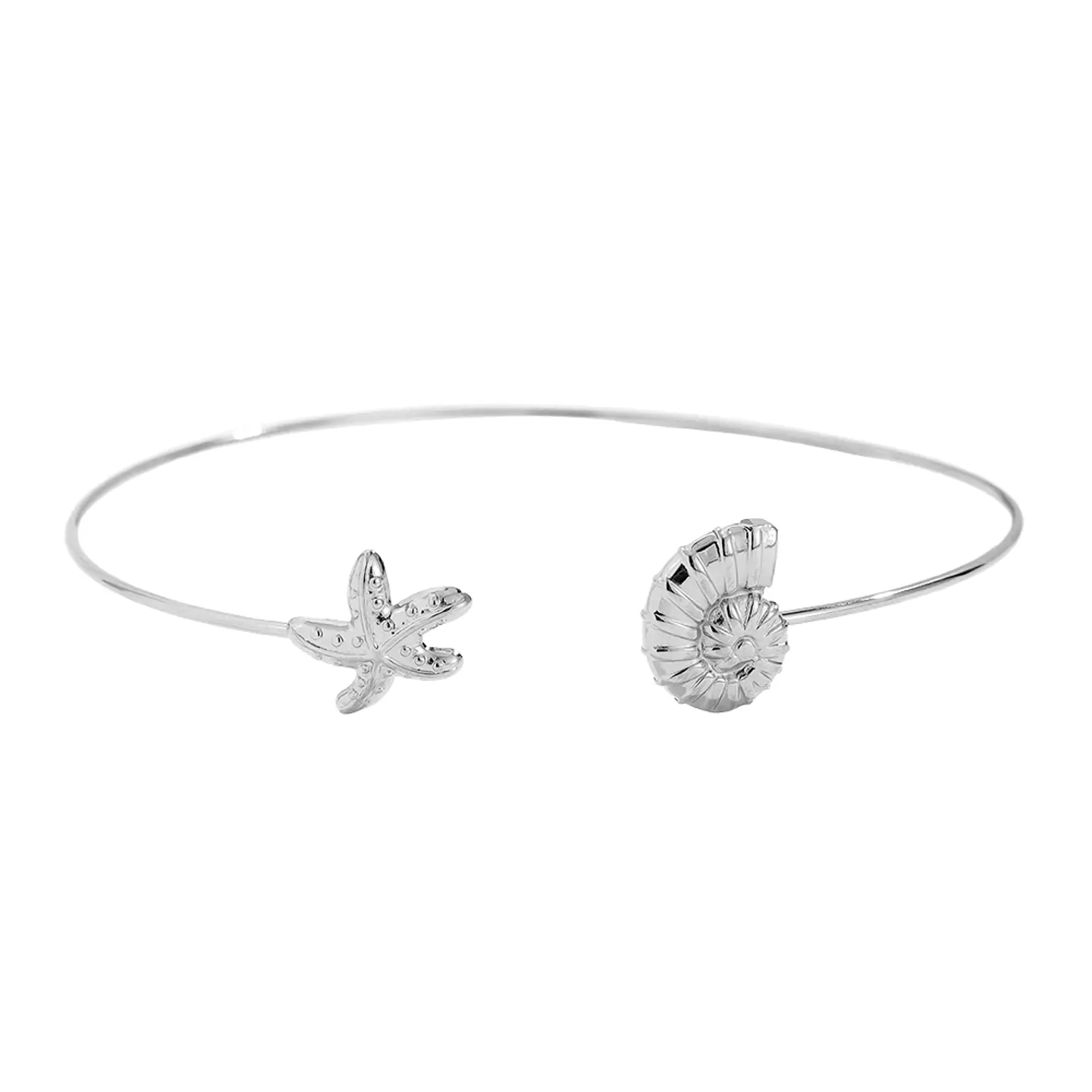 Pulseira Rígida Ajustável Concha & Estrela-do-Mar 1
