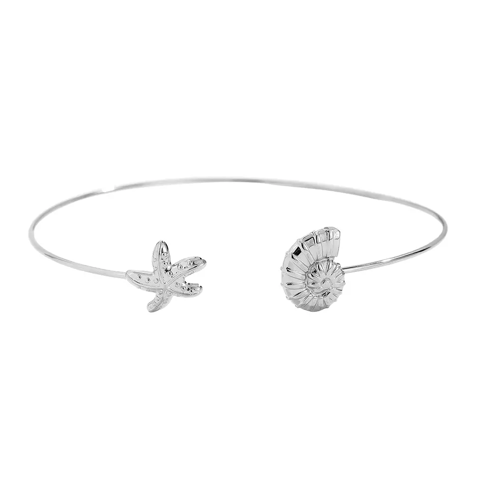 Pulseira Rígida Ajustável Concha & Estrela-do-Mar 1