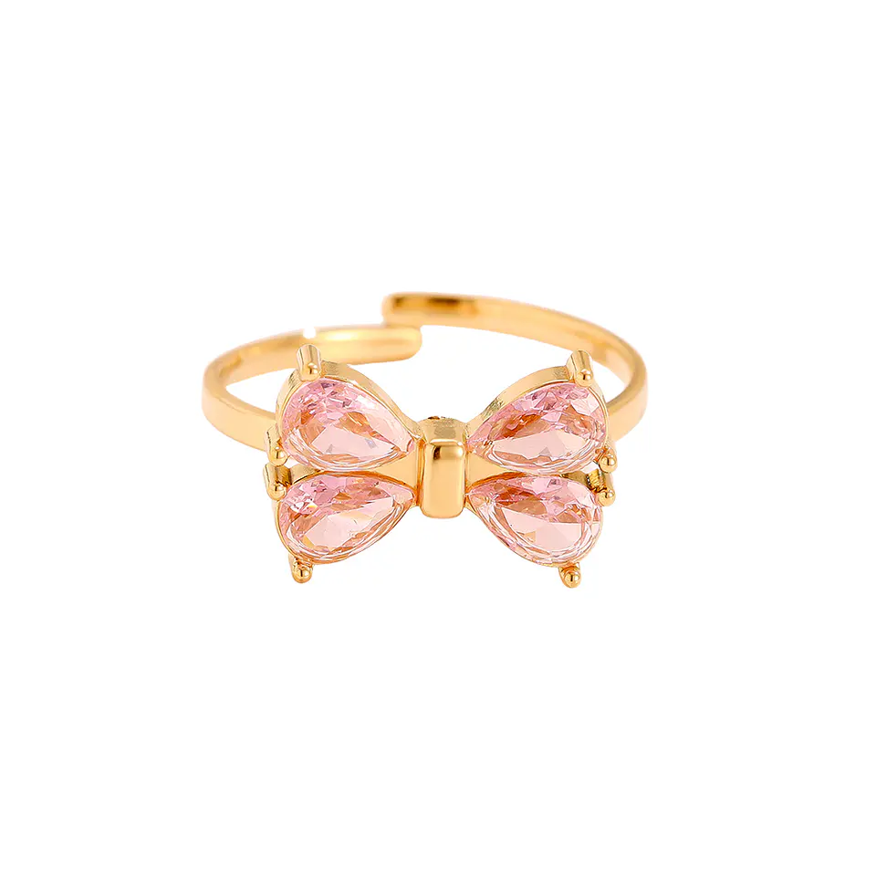 Anel Ajustável Laço Rosa 1