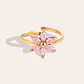 Anel Ajustável Flor Rosa com Zircónia - thumbnail 3