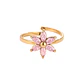 Anel Ajustável Flor Rosa com Zircónia - thumbnail 1