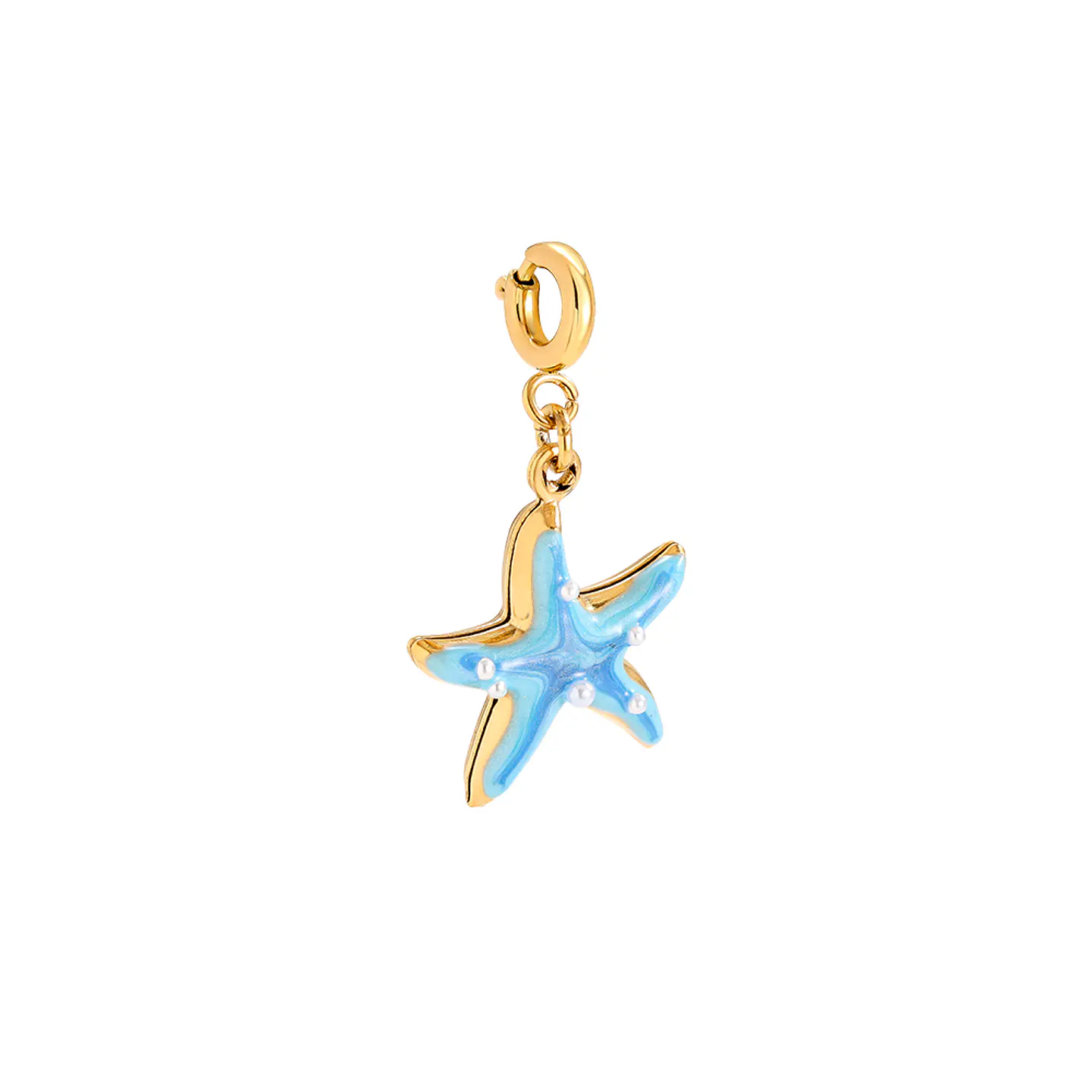 Pendente Estrela-do-Mar Azul e Dourado com Fecho 1