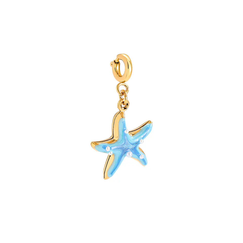 Pendente Estrela-do-Mar Azul e Dourado com Fecho 1