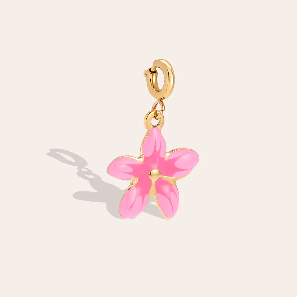 Pendente Flor Rosa com Fecho 2