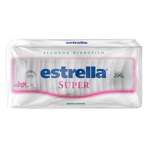 Algodón hidrófilo estrella super 200grs