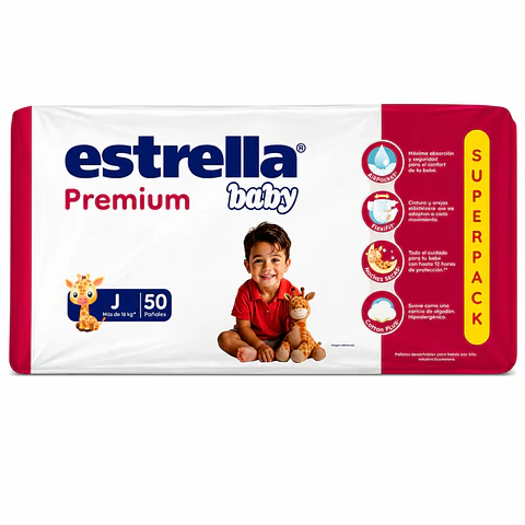Pañal estrella baby premiun JUNIOR 50u