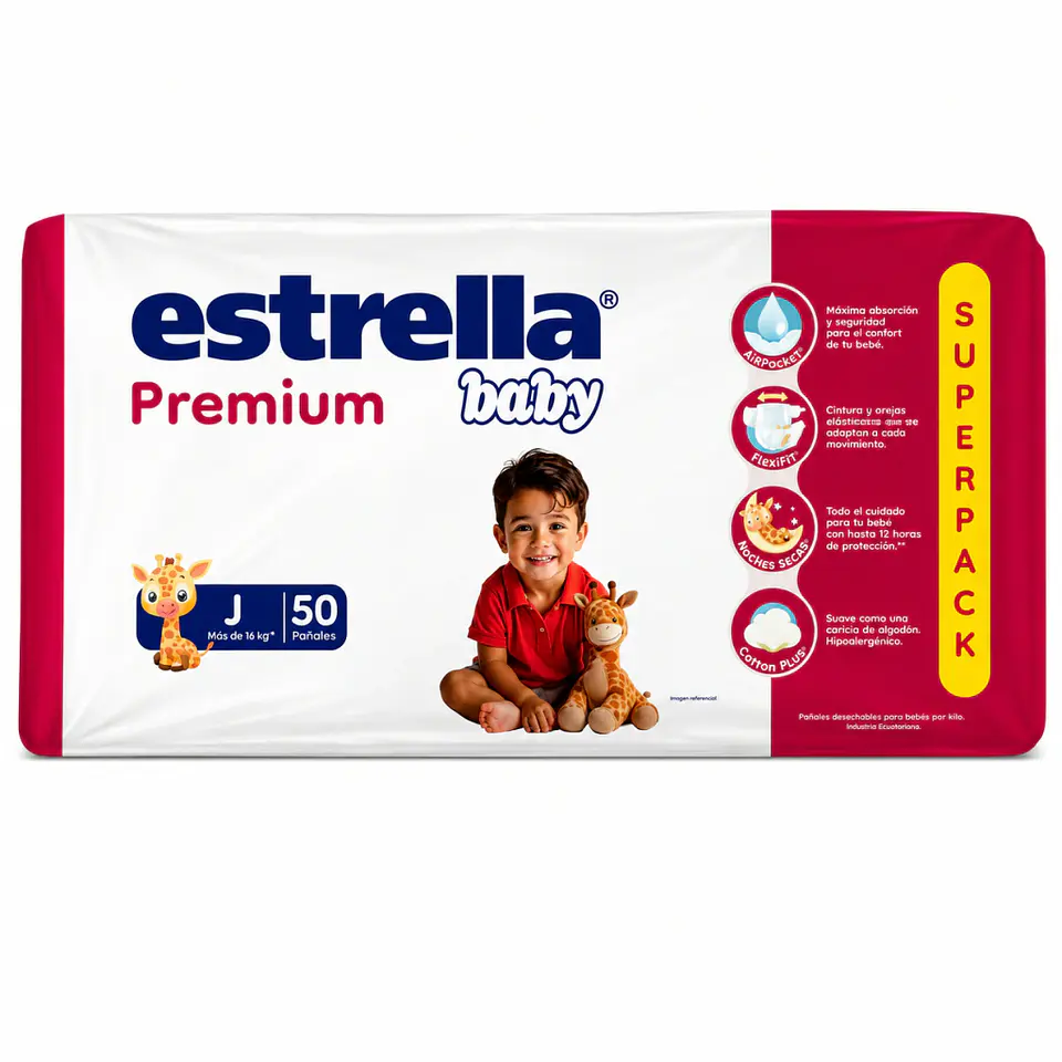 Pañal estrella baby premiun JUNIOR 50u 1