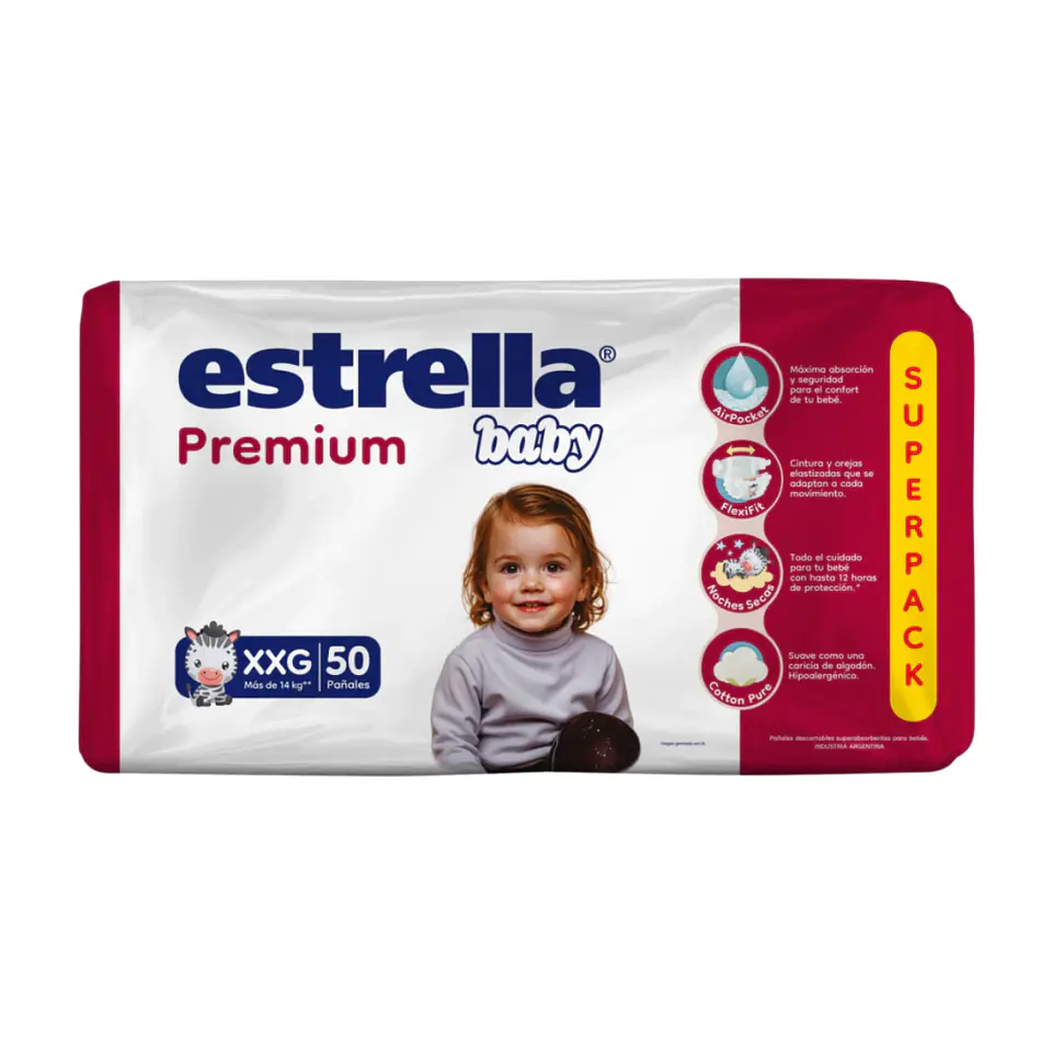 Pañal estrella baby premiun XXG 50u 1