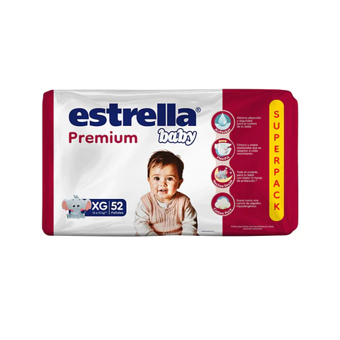 Pañal estrella baby premiun XG 52u