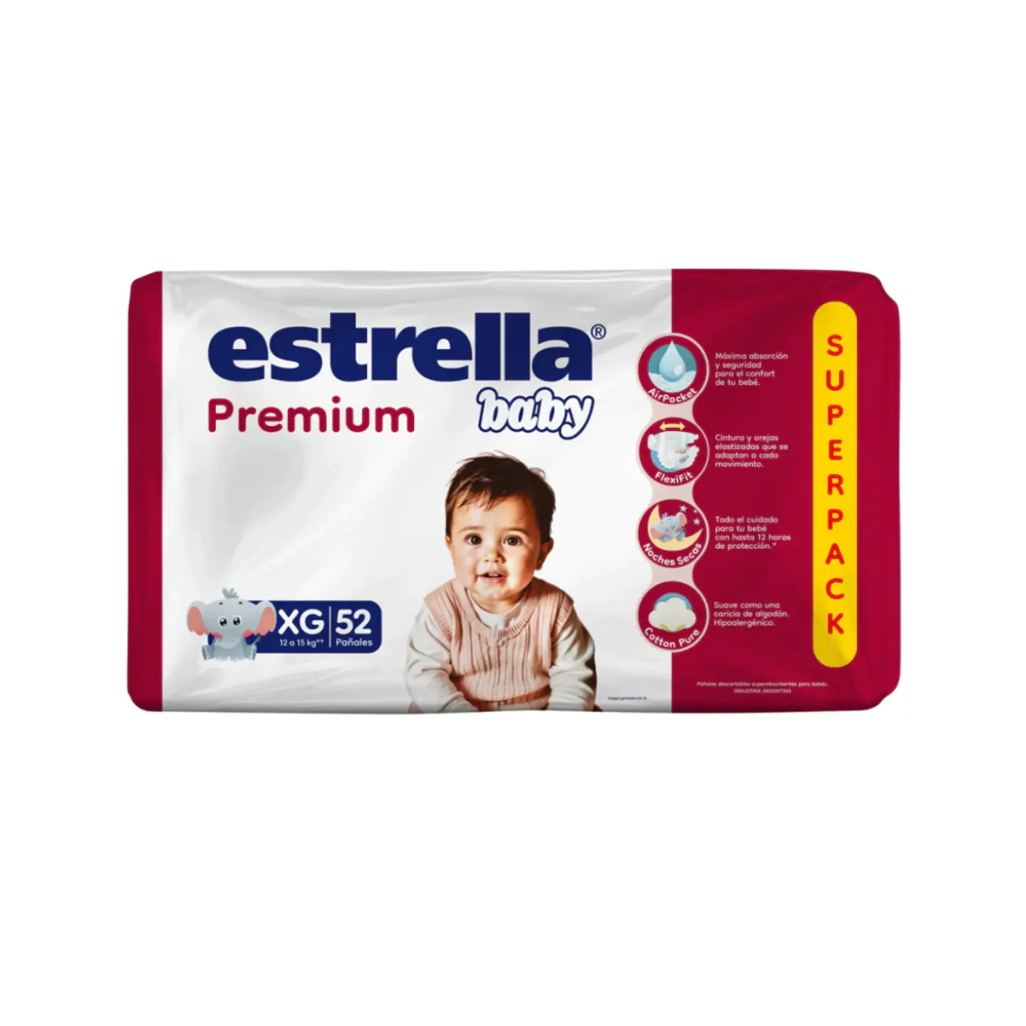 Pañal estrella baby premiun XG 52u 1
