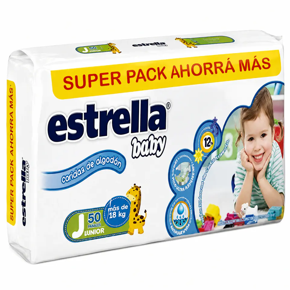 Pañal estrella baby comfort Junior 50u 1