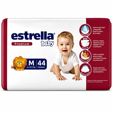Pañal estrella baby premiun mediano 44u