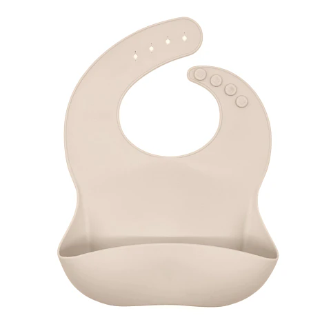 Babero de Silicona Beige