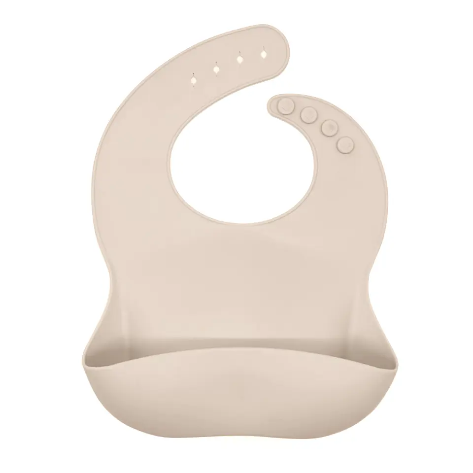 Babero de Silicona Beige 1