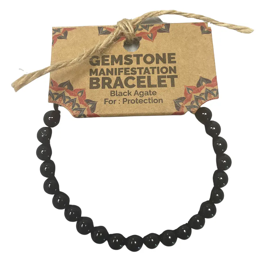Pulseira de Manifestação em Pedra - Ágata Preta - Proteção 2